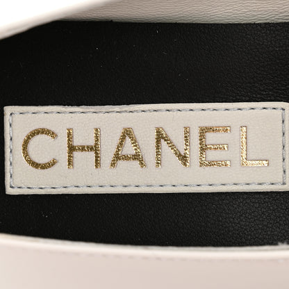 Chanel Calfskin Patent Mary Janes Flats 39.5 White Black 8 of 9