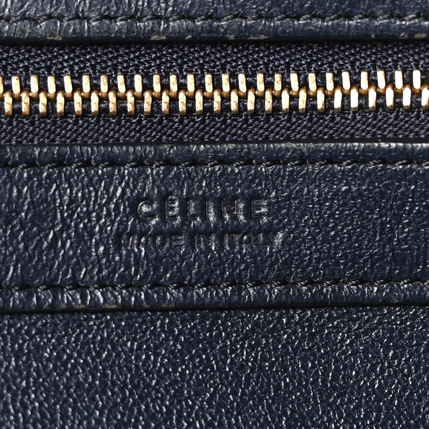 Celine Crocodile Embossed Nubuck Small Belt Cabas Phantom Navy Blue 6 of 11