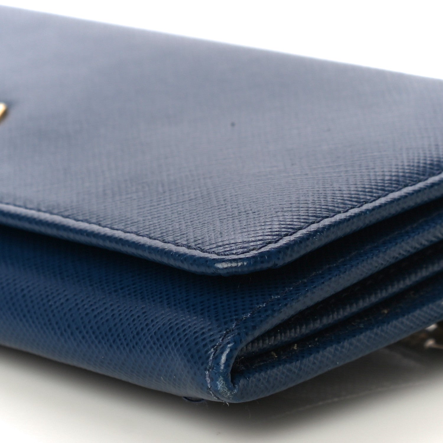 Prada Saffiano Metal Continental Flap Wallet Bleuette 9 of 11