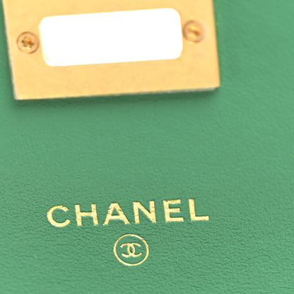 Chanel Aged Calfskin Quilted Mini Reissue Wallet On Chain WOC Green 6 of 11