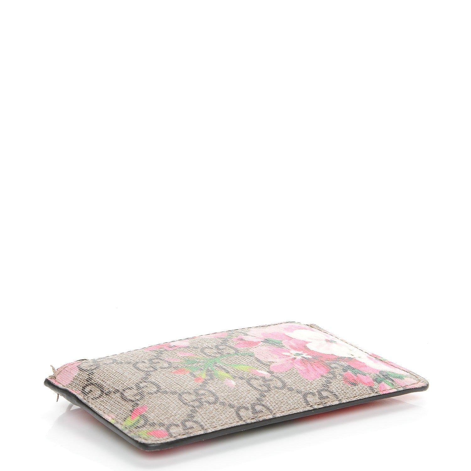 Gucci GG Supreme Monogram Blooms Key Ring Coin Case Beige Multicolor Dry Rose 4 of 6
