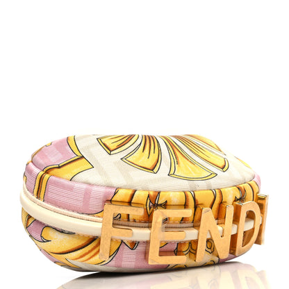Fendi X VERSACE Silk Fendace FF Baroque Nano Fendigraphy Hobo Charm Pink White Gold 4 of 10