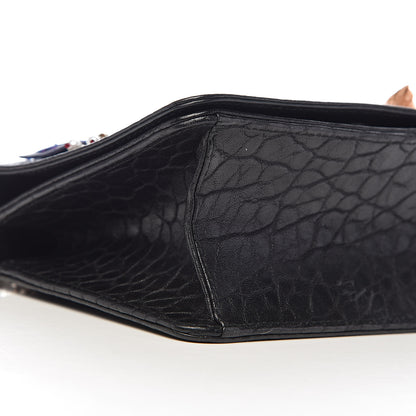 Christian Dior Crinkled Lambskin Embellished Diorama Club Bag Black 7 of 9