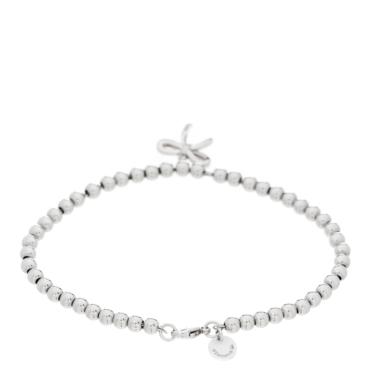 Sterling Silver 4mm Bow Bead Bracelet