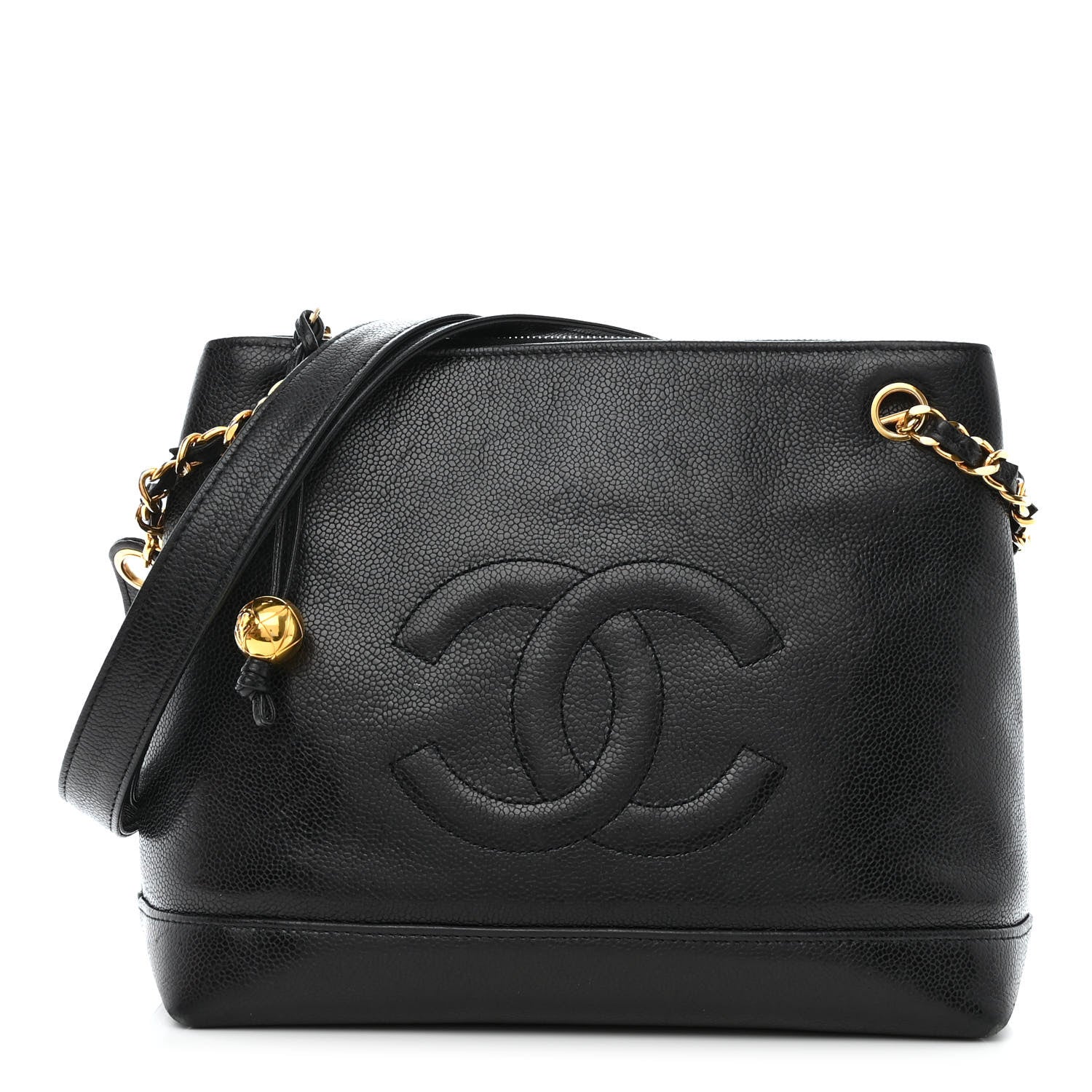 Chanel Caviar Large CC Shoulder Bag Black 4 of 17
