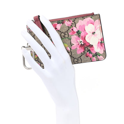 Gucci GG Supreme Monogram Blooms Key Ring Coin Case Beige Multicolor Dry Rose 2 of 6