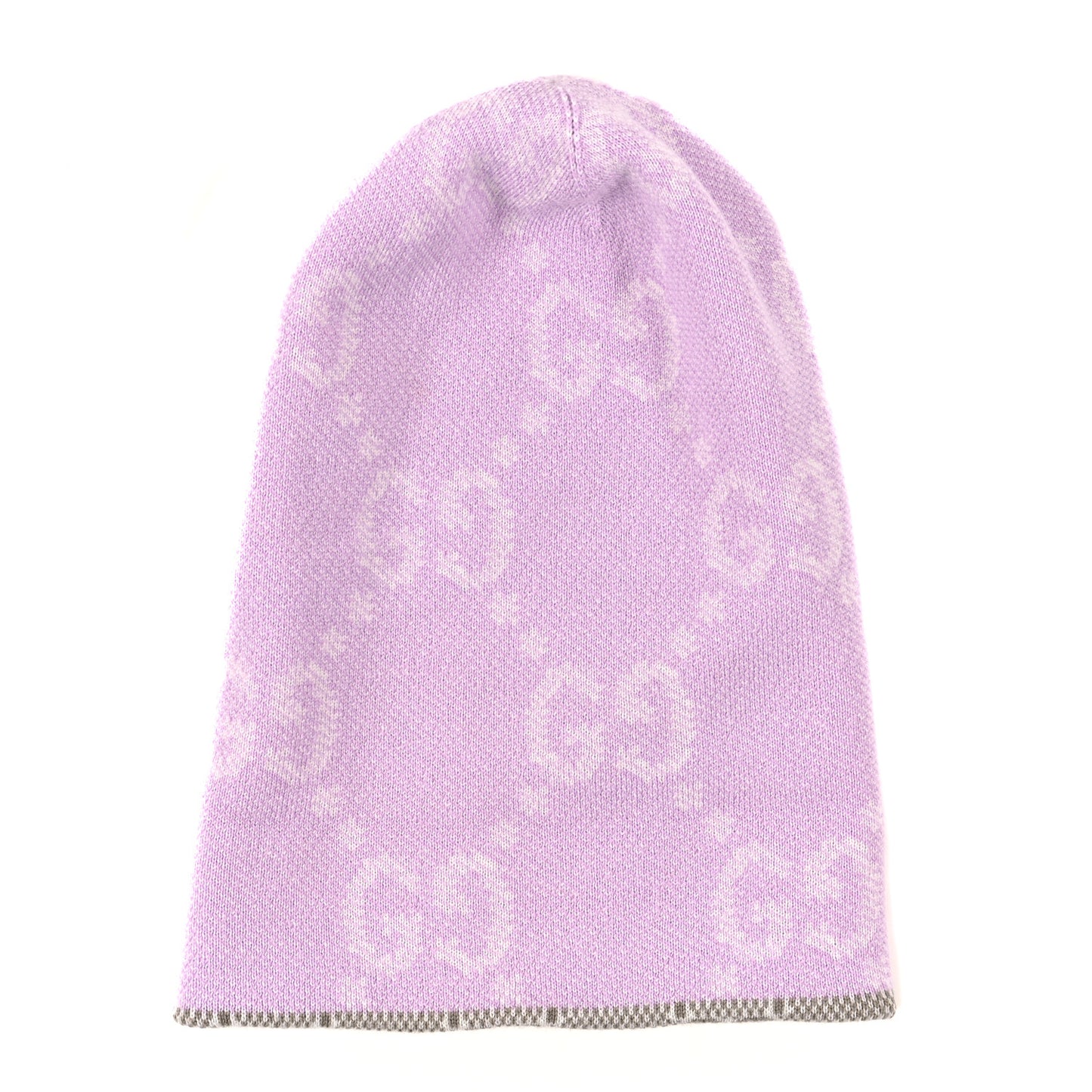 Wool GG Monogram Fog Tricot Beanie Hat M Purple
