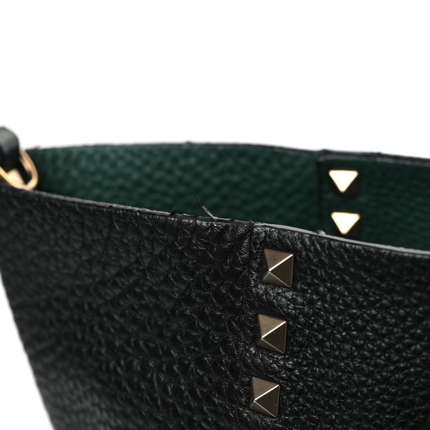 Valentino Garavani Pebbled Calfskin Beaded Rockstud Tote Black 15 of 15