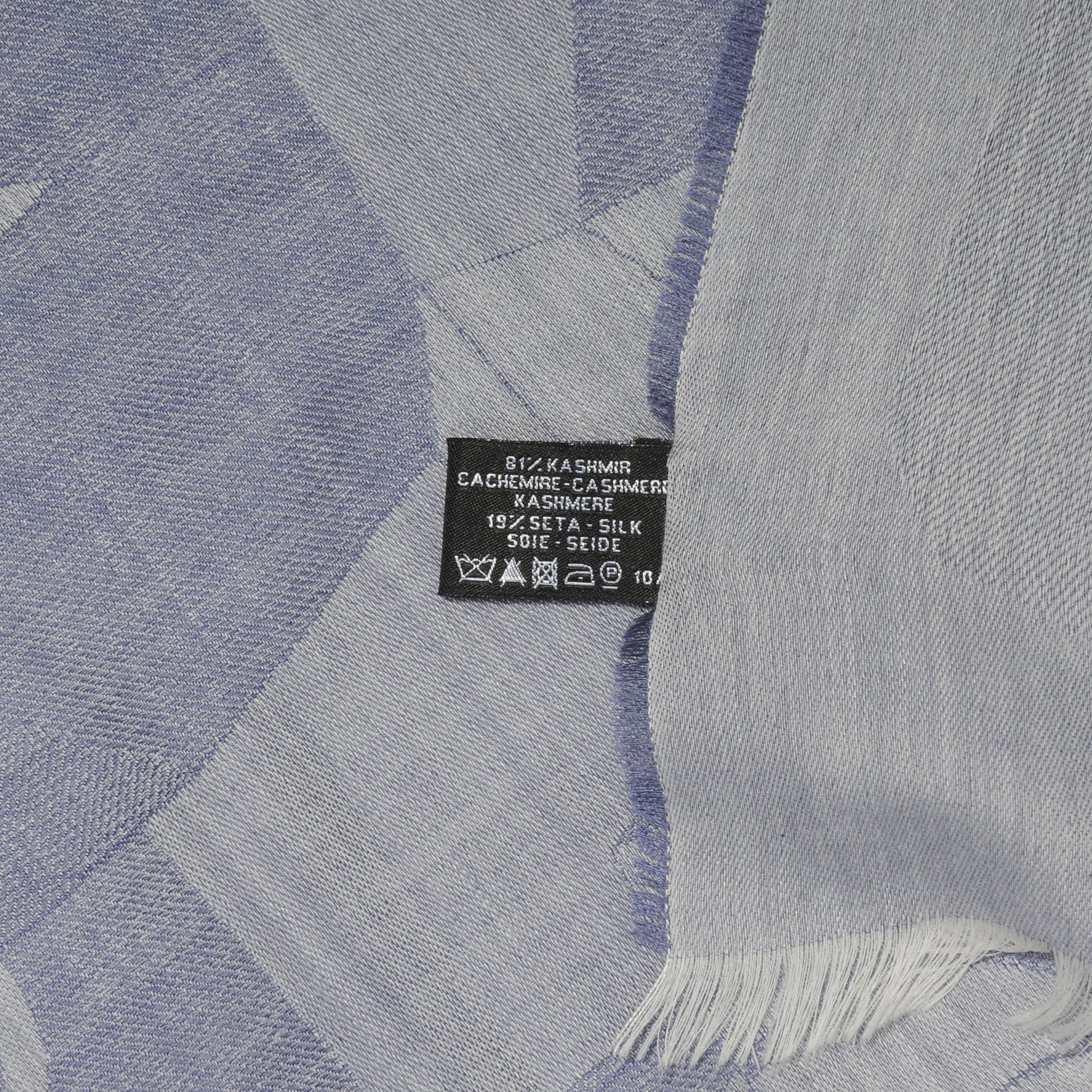 Chanel Cashmere Silk Geometric Camellia Scarf 5 of 5
