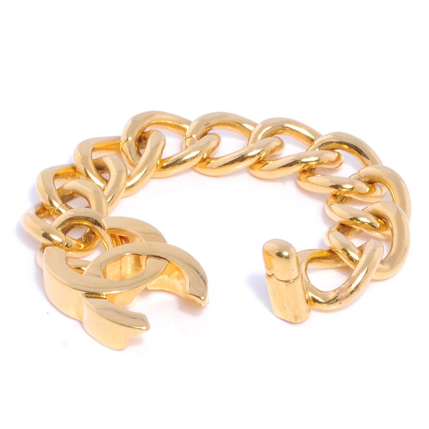 Chanel Chunky CC Chain Bracelet Gold 3 of 4