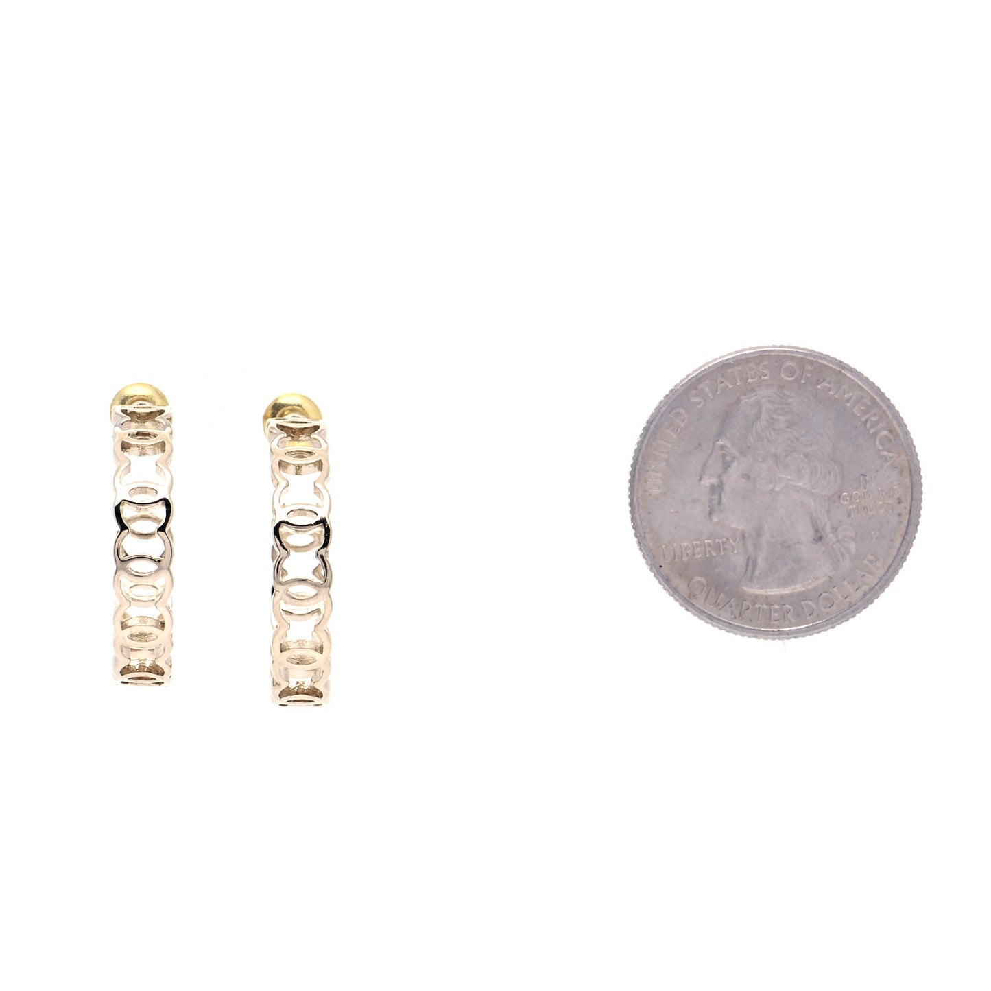 Metal CC Hoop Earrings Gold