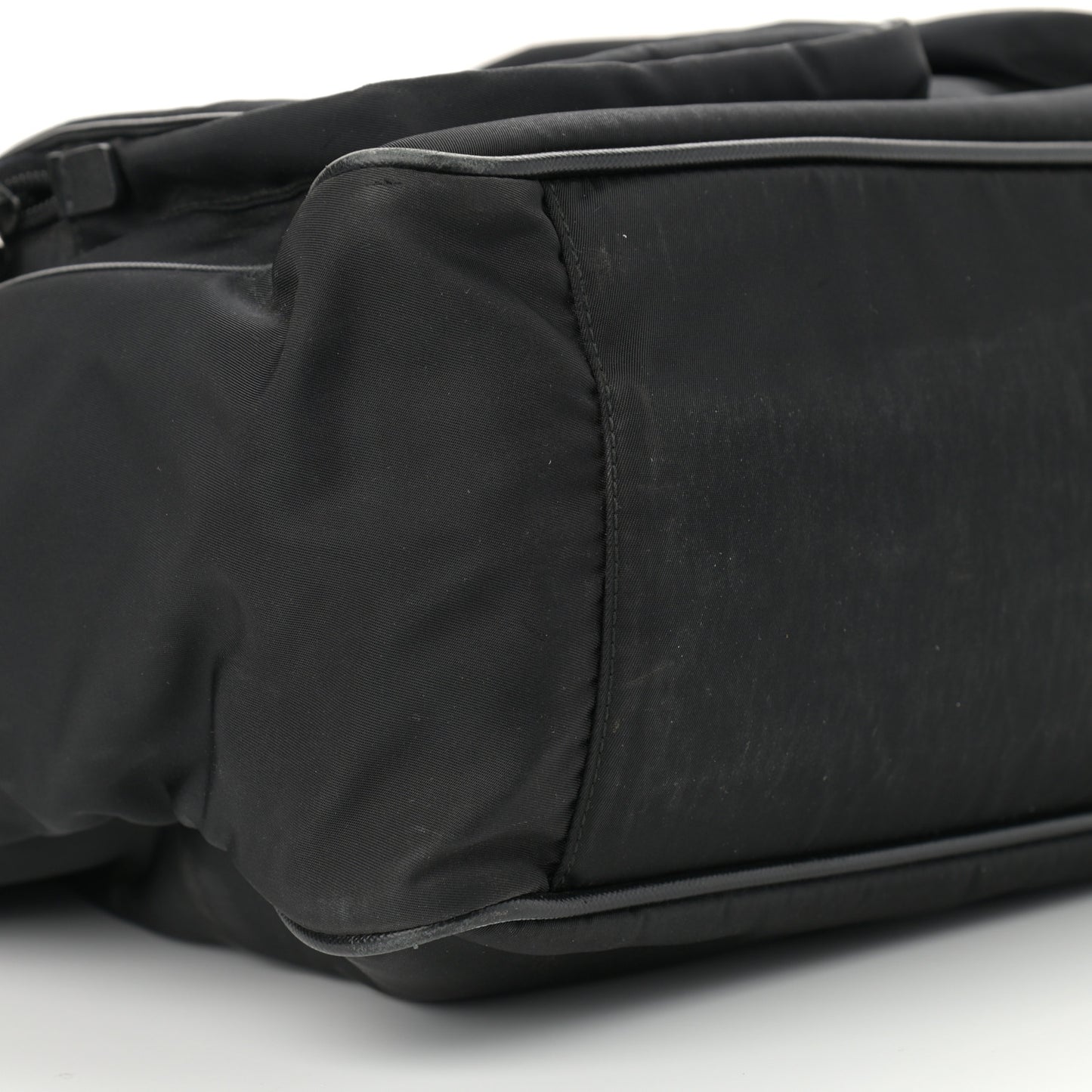 Nylon Saffiano Front Pocket Tote Black