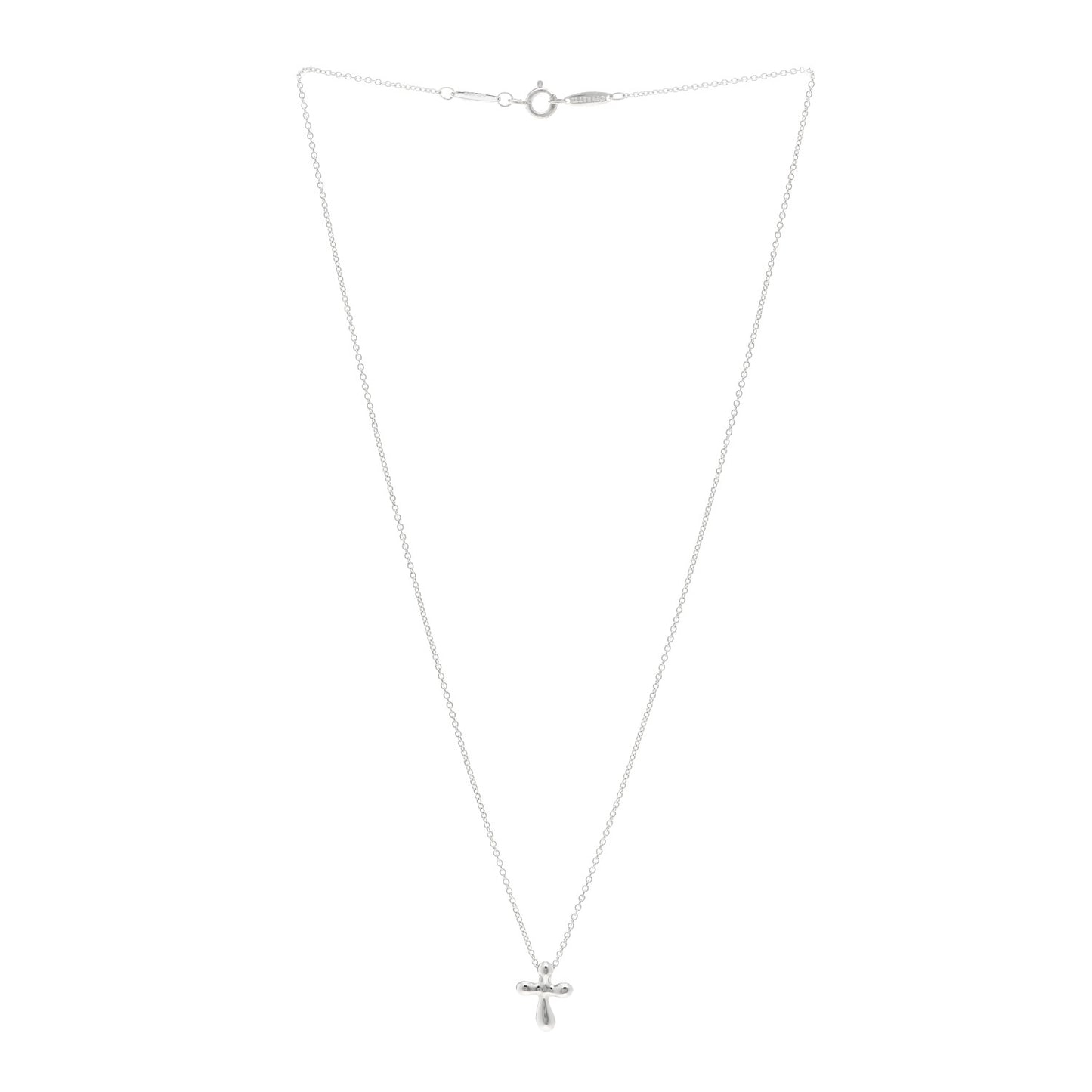 Sterling Silver 12mm Elsa Peretti Cross Pendant Necklace