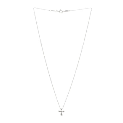 Tiffany Sterling Silver 12mm Elsa Peretti Cross Pendant Necklace 3 of 4