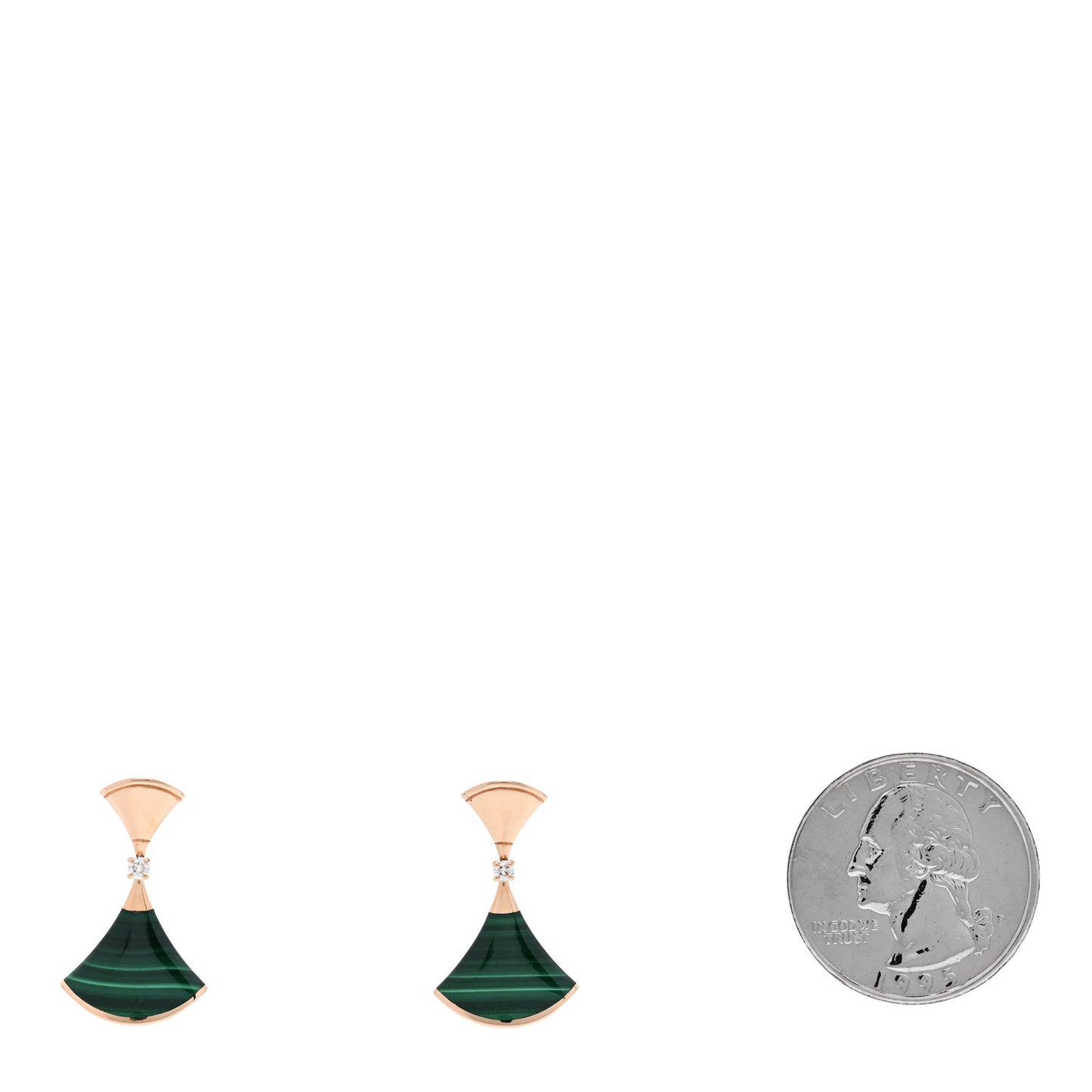 18K Yellow Gold Diamond Malachite Divas' Dream Earrings