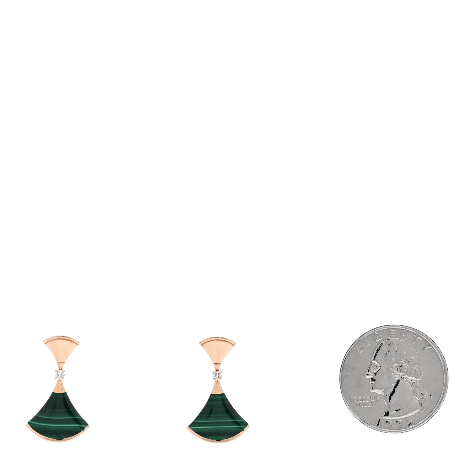 Bulgari 18K Yellow Gold Diamond Malachite Divas' Dream Earrings 2 of 4