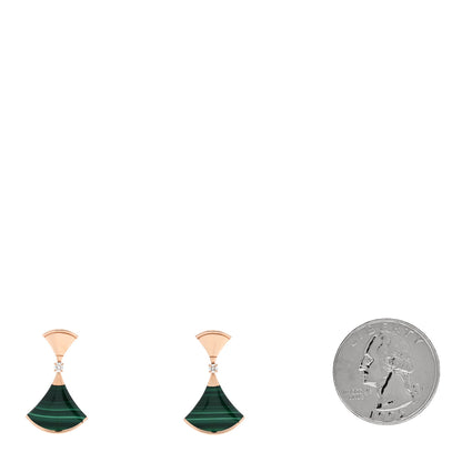 Bulgari 18K Yellow Gold Diamond Malachite Divas' Dream Earrings 2 of 4