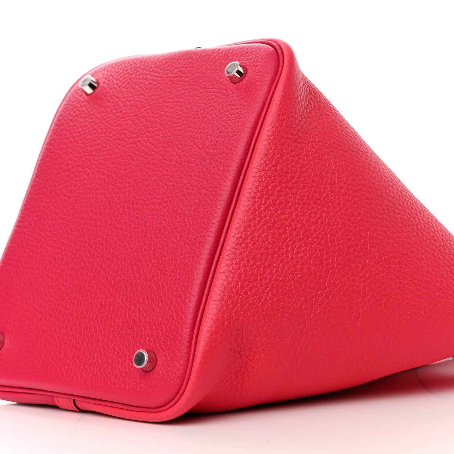 Hermes Taurillon Clemence Casaque Picotin Lock 22 MM Rose Extreme Rose Mexico Rouge De Coeur 10 of 11