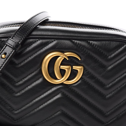 Gucci Calfskin Matelasse Small GG Marmont Chain Shoulder Bag Black 10 of 10