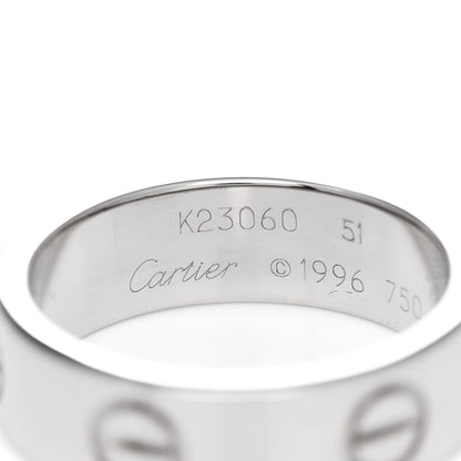 Cartier 18K White Gold 5.5mm LOVE Ring 51 5.75 4 of 5