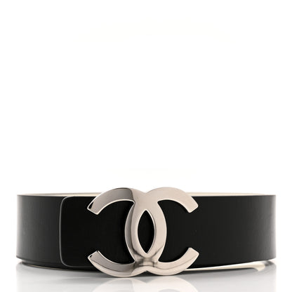 Chanel Calfskin CC Reversible Belt 80 Black White 2 of 7