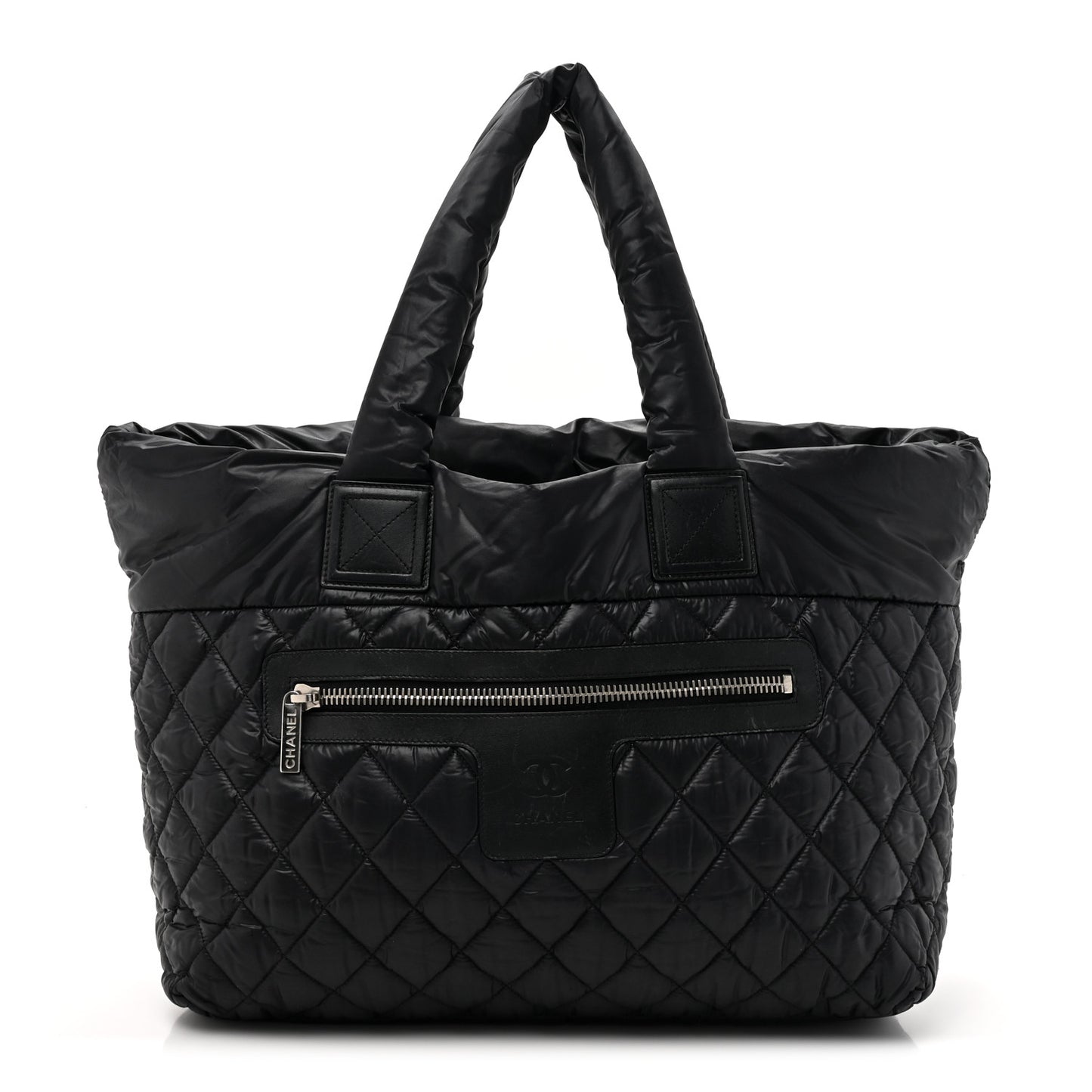 Nylon Quilted Large Coco Cocoon Tote Black