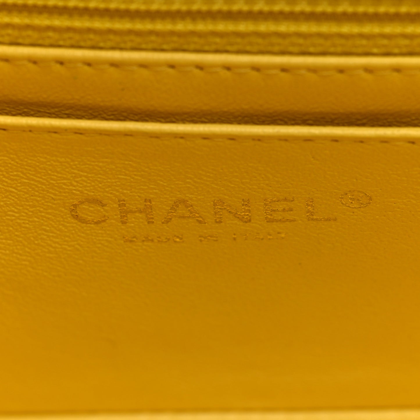 Lambskin Quilted Mini Rectangular Flap Yellow