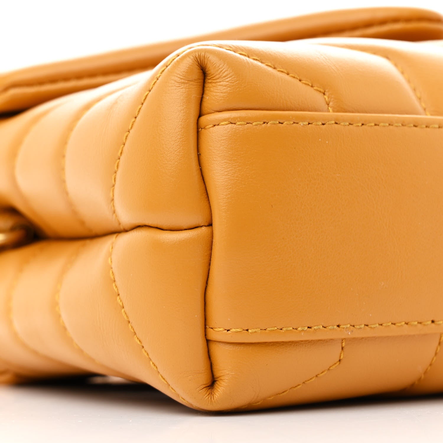 Saint Laurent Calfskin Y Quilted Monogram Toy Loulou Crossbody Bag Cheddar 10 of 12