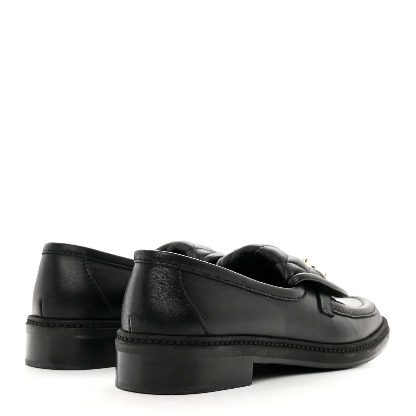 Lambskin Quilted CC Turnlock Loafers 38 Black