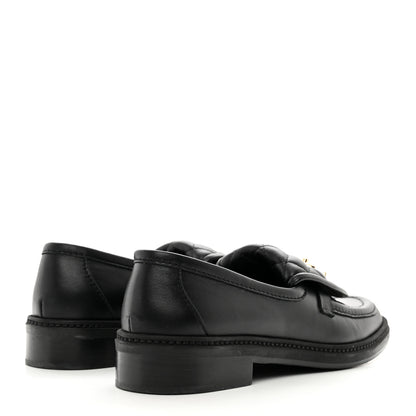 Chanel Lambskin Quilted CC Turnlock Loafers 38 Black 4 of 8