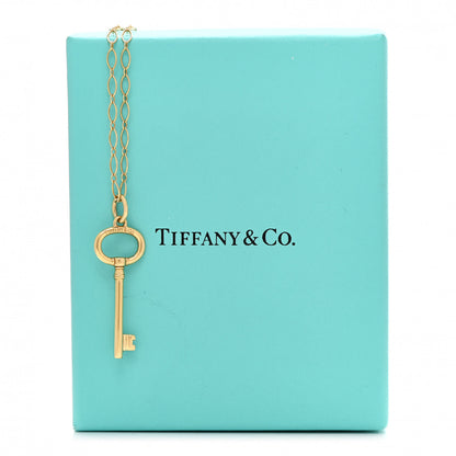 Tiffany 18K Yellow Gold Small Oval Key Pendant Link Necklace 8 of 8