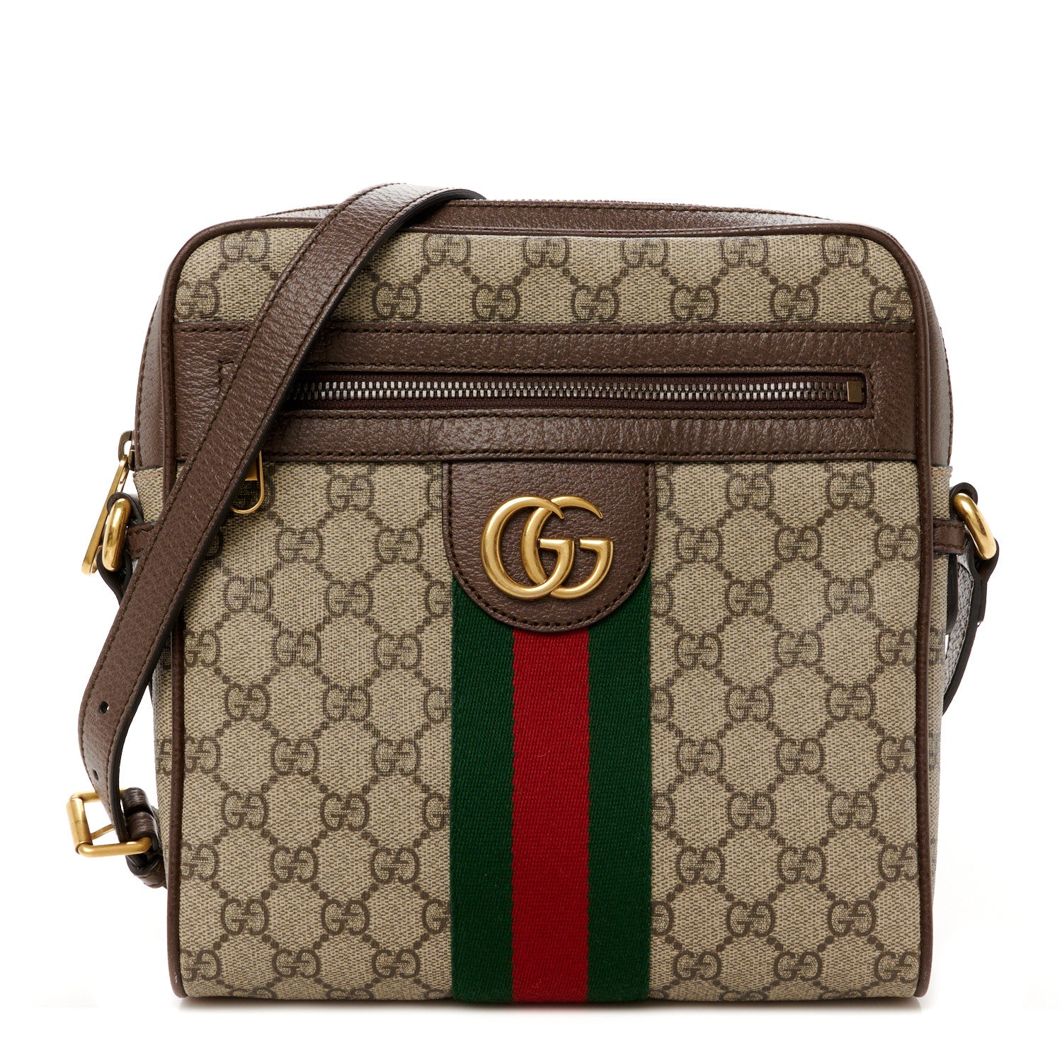 Gucci GG Supreme Monogram Web Small Ophidia Messenger Bag Brown 1 of 11