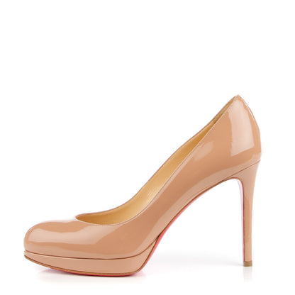 Christian Louboutin Patent New Simple 100 Pumps 38 Nude 1 of 8