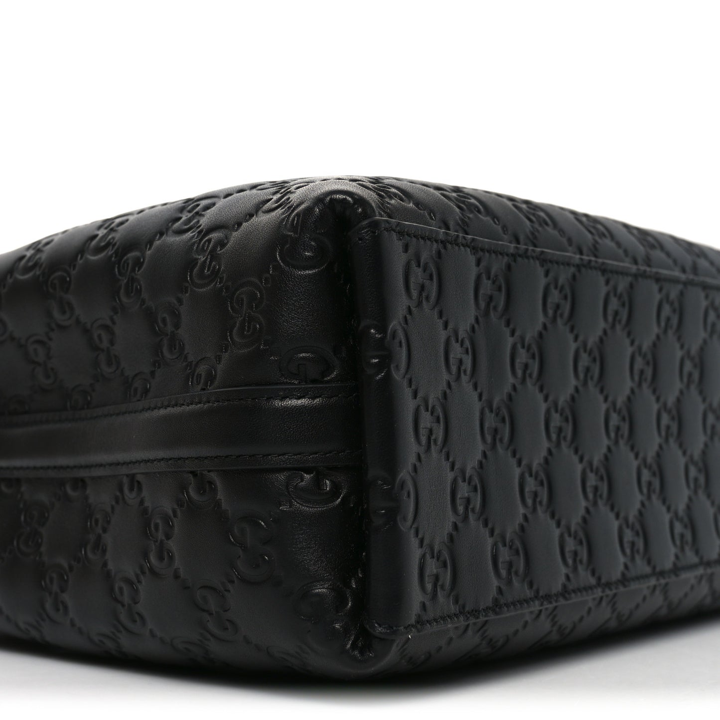 Calfskin GG Monogram Emblem Medium Tote Bag Black
