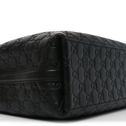 Gucci Calfskin GG Monogram Emblem Medium Tote Bag Black 8 of 9