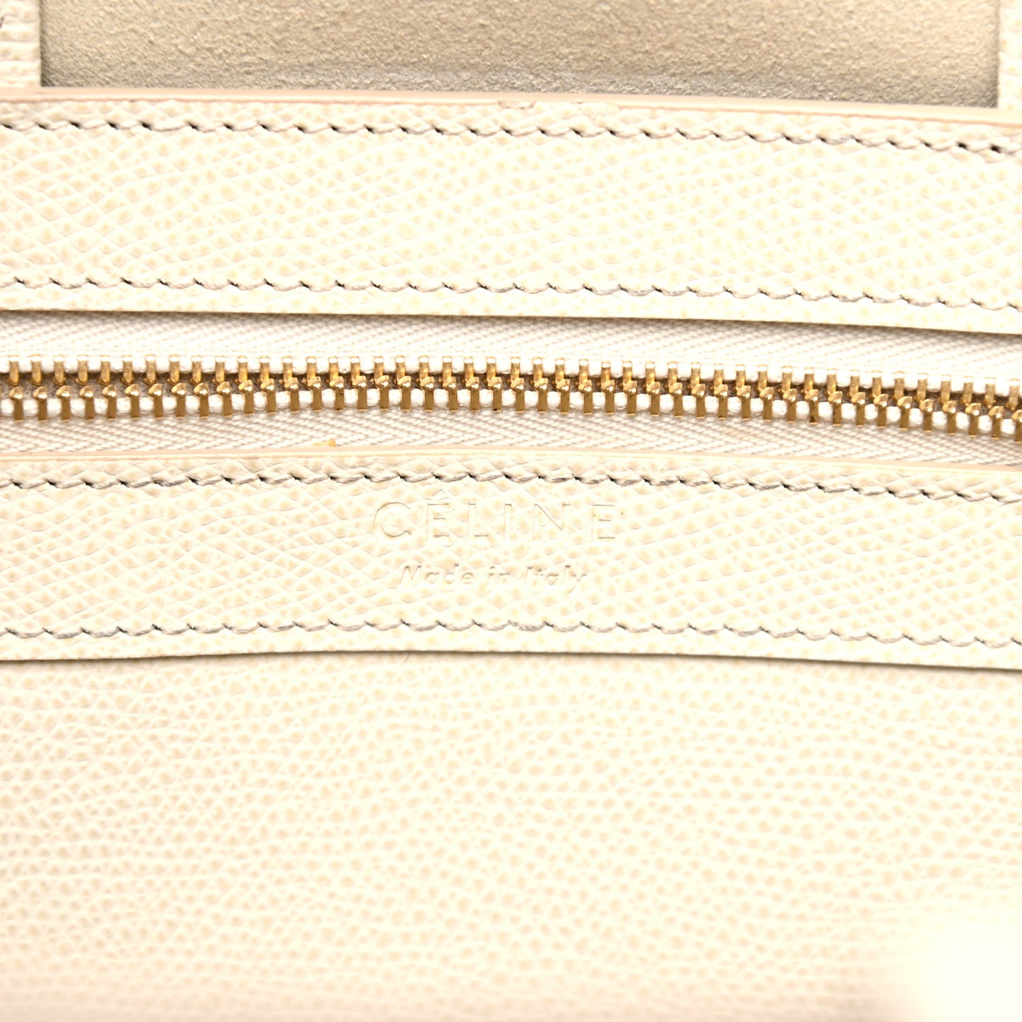 Grained Calfskin Small Vertical Cabas Cream