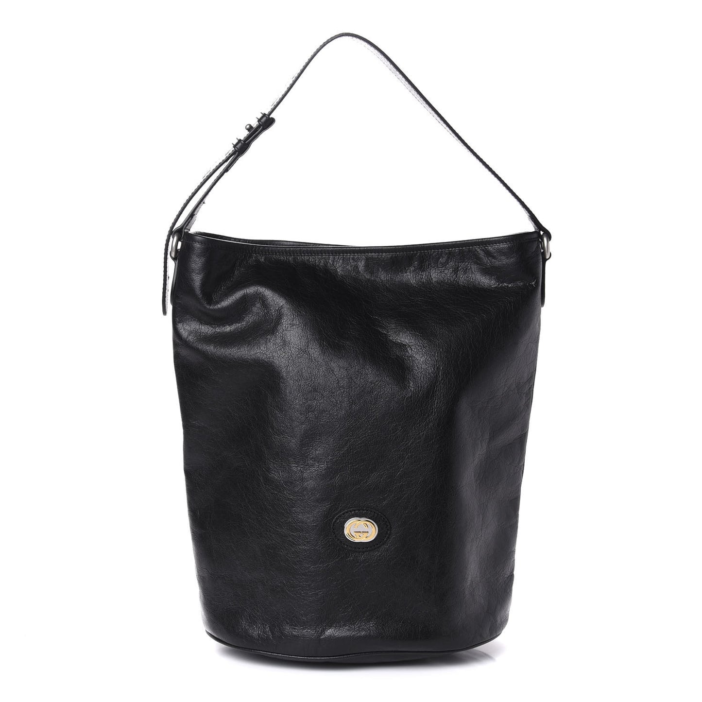 Fluffy Calfskin Morpheus Hobo Shoulder Bag Black