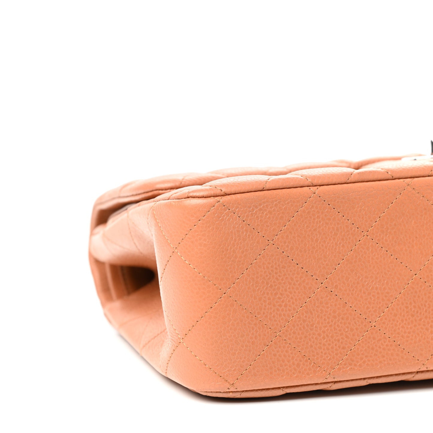 Caviar Quilted Jumbo Double Flap Light Brown