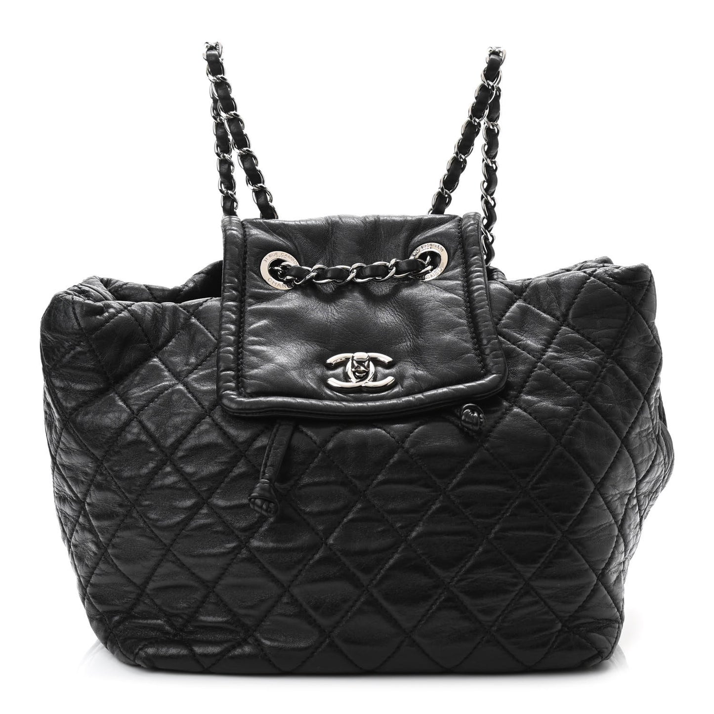 Lambskin Quilted Beijing Backpack Black