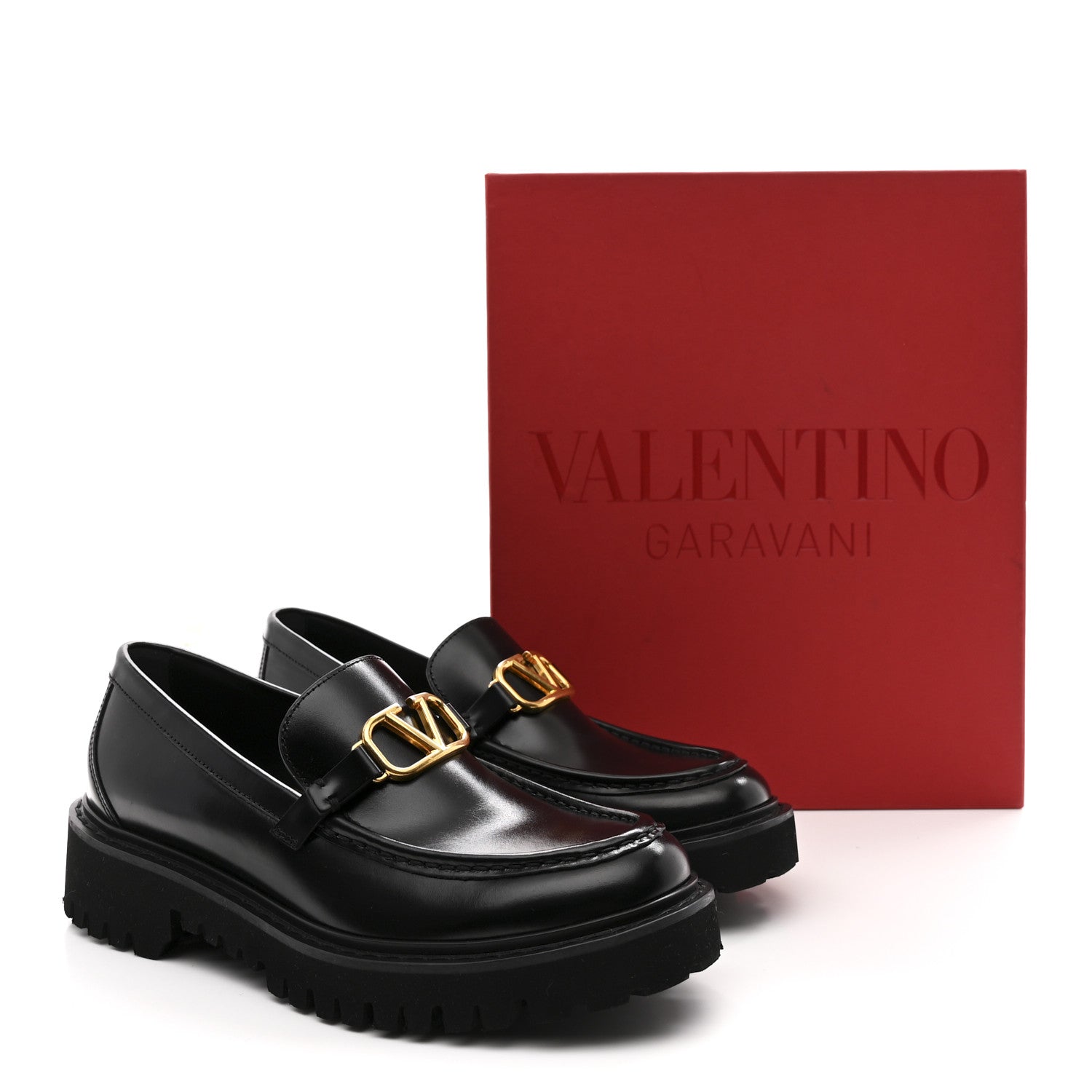 Valentino Garavani Calfskin Vlogo Loafers 37.5 Black 10 of 10