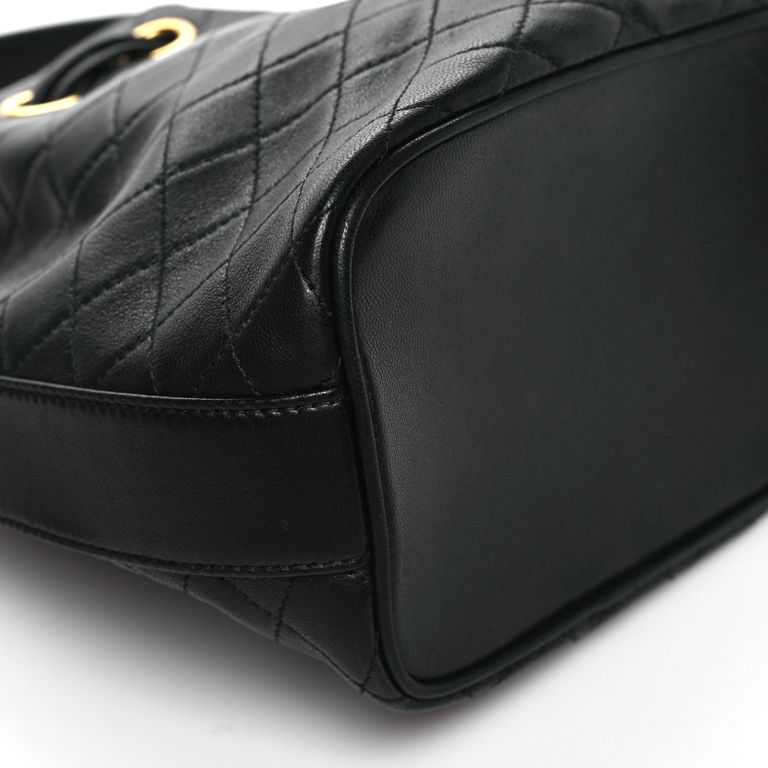 Saint Laurent Lambskin Quilted Small Cassandre Bucket Bag Black 9 of 10