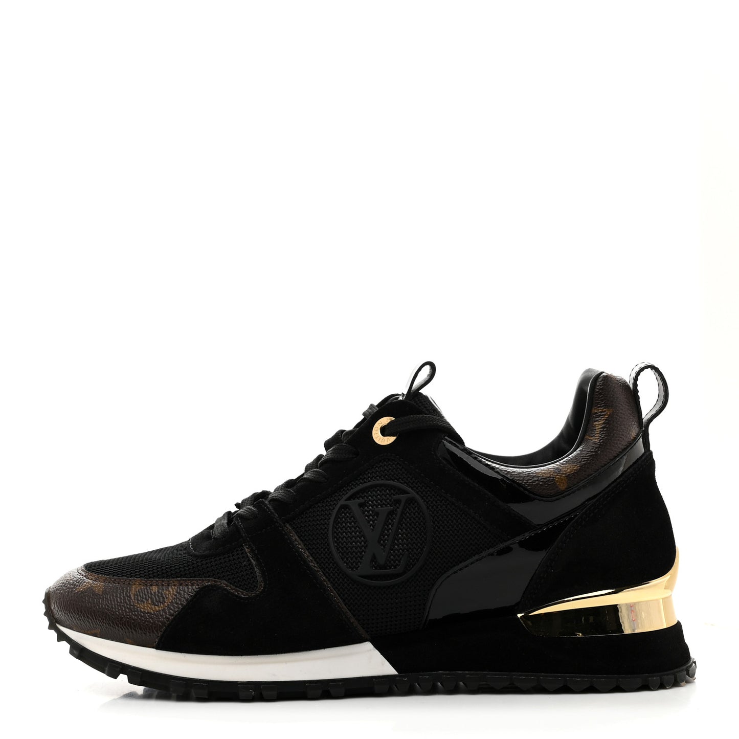 Suede Monogram Run Away Sneakers 38 Black