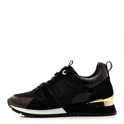 Louis Vuitton Suede Monogram Run Away Sneakers 38 Black 1 of 9