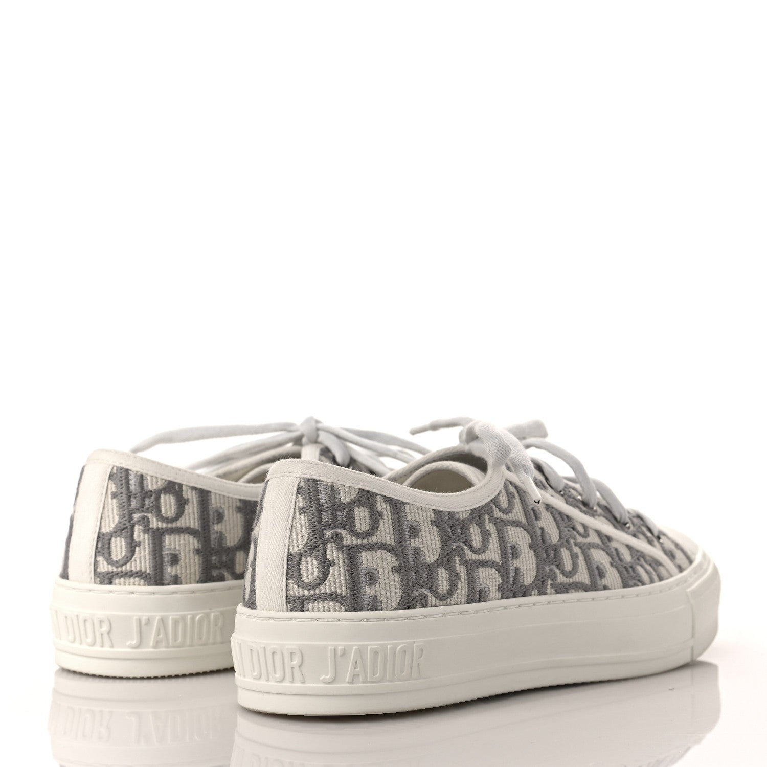 Christian Dior Canvas Oblique Walk'N'Dior Low Top Sneakers 37.5 Grey Stone 4 of 9