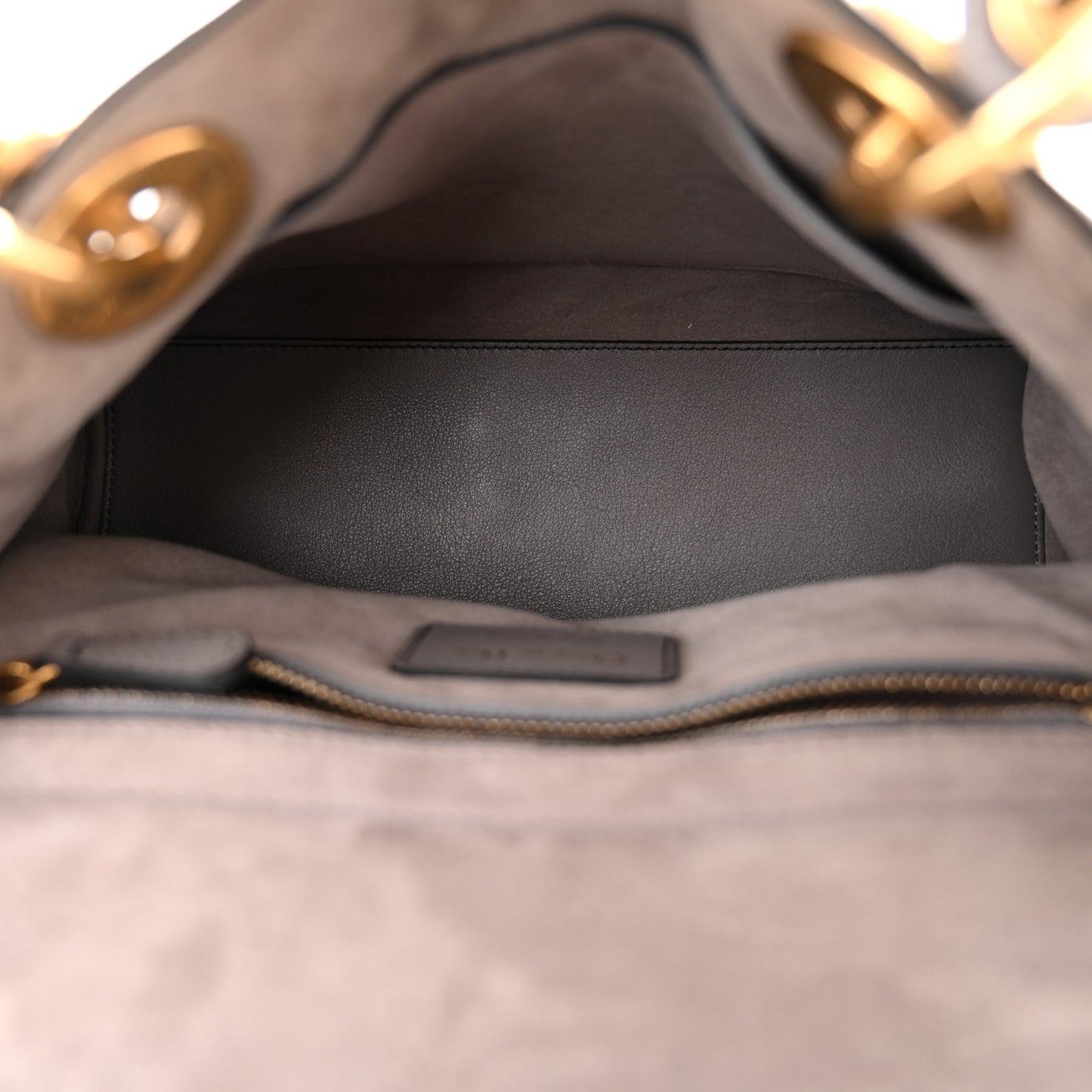 Calfskin Cannage Studded Medium Supple Lady Dior Grey