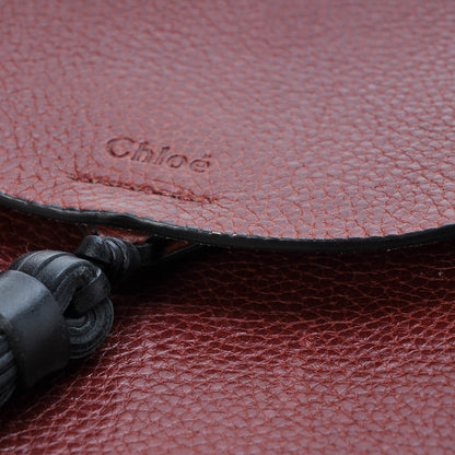 Chloe Grained Calfskin Small Hudson Tassel Shoulder Bag Sienna Red 11 of 16