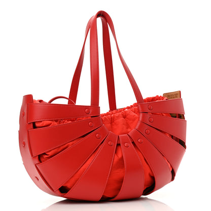 Bottega Veneta French Calfskin Shell Bag Chili Tomato 3 of 9