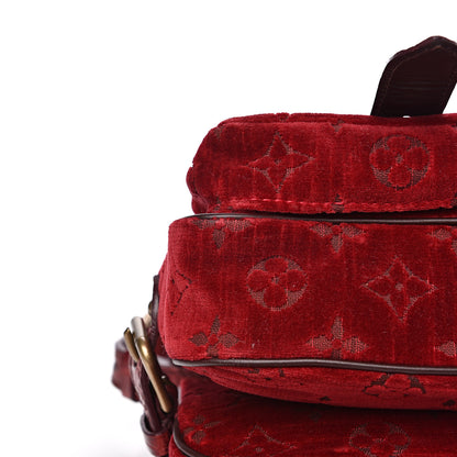 Louis Vuitton Monogram Velours Ostrich Clyde Red 9 of 13