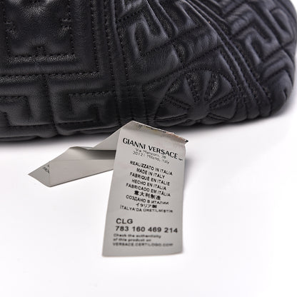 Versace Nappa Ricamo Quilted The Greek Shoulder Bag Black 6 of 10