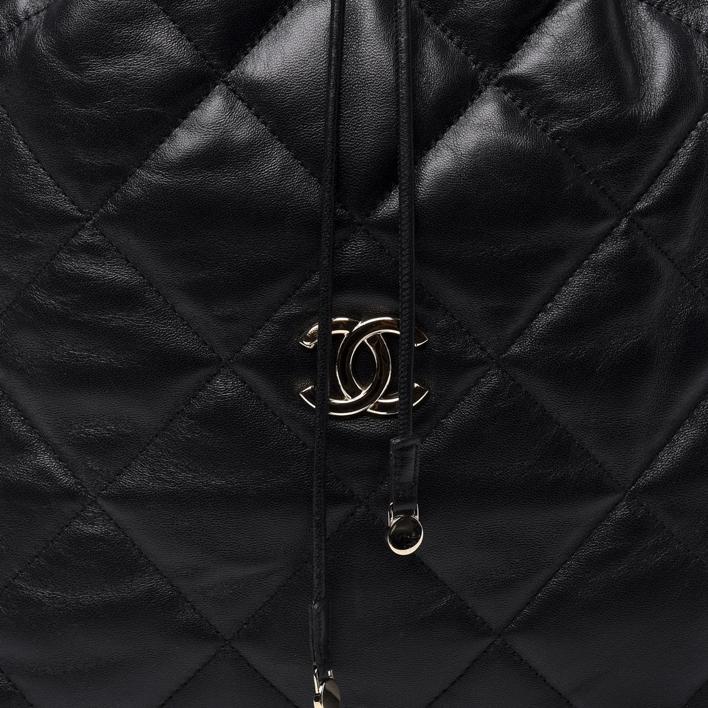 Lambskin Quilted Backpack Black